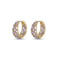 Vintage-Inspired Purple Crystal Hoop Earrings