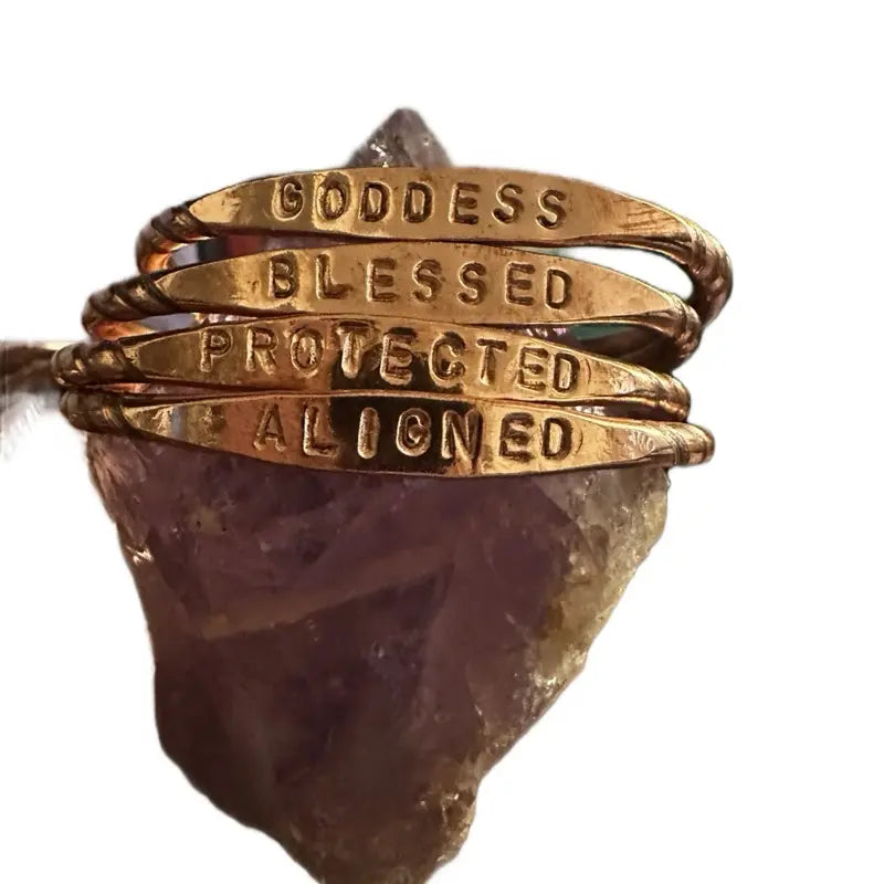Engraved Pure Copper Affirmation Bracelet