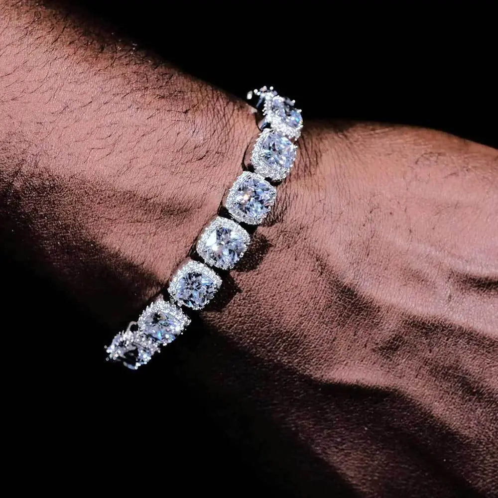 12MM Wide Iced Out Cuban Chain Bracelet with Gift Box