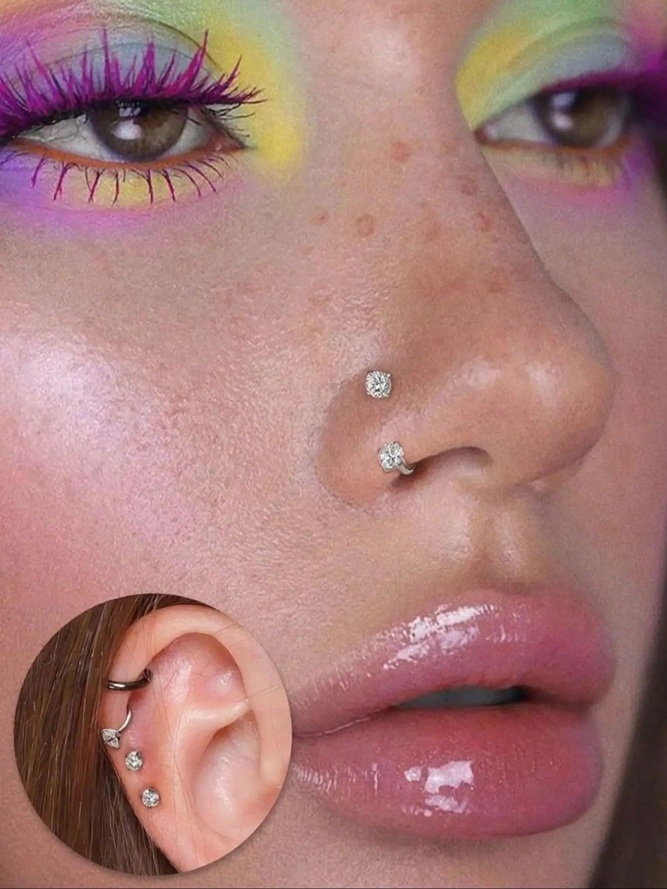 Stainless Steel CZ-Inlaid Nose Ring for Unisex - Elegant Body Jewelry for Everyday and Special Occasions, Trendy Versatile Design, Perfect Gift for Nose Piercing Enthusiasts