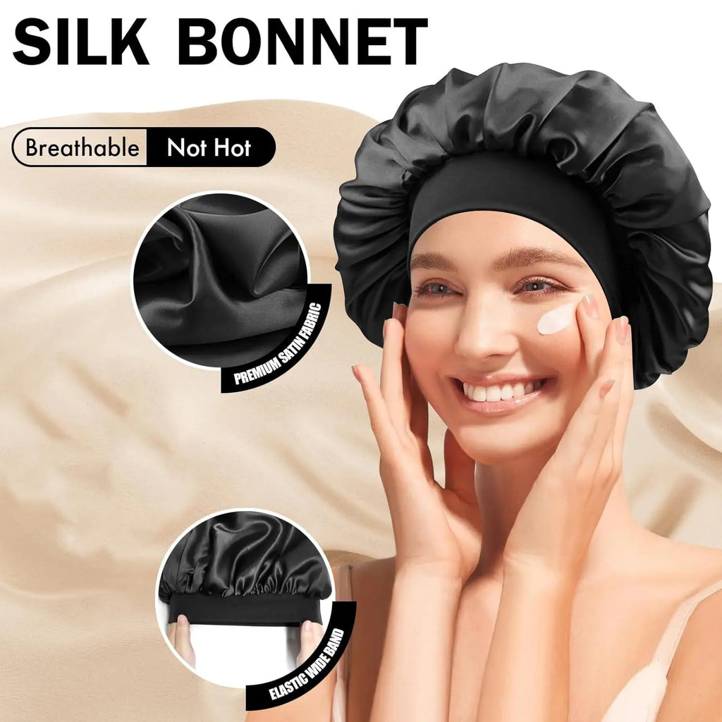 Satin Sleep Cap for Men and Women, Adjustable