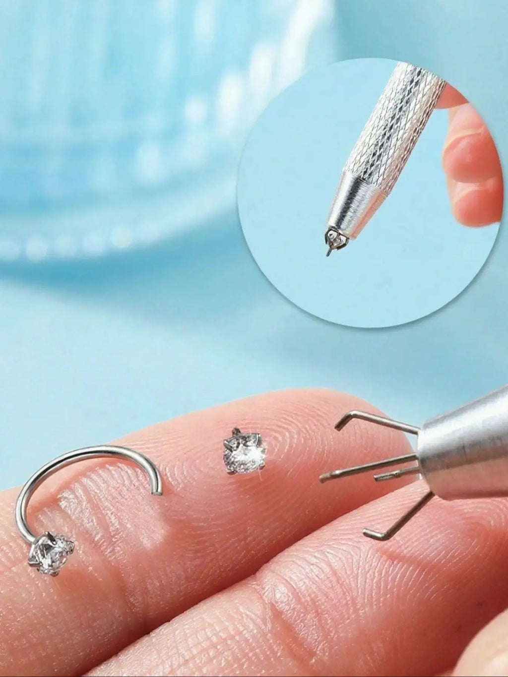 Stainless Steel CZ-Inlaid Nose Ring for Unisex - Elegant Body Jewelry for Everyday and Special Occasions, Trendy Versatile Design, Perfect Gift for Nose Piercing Enthusiasts