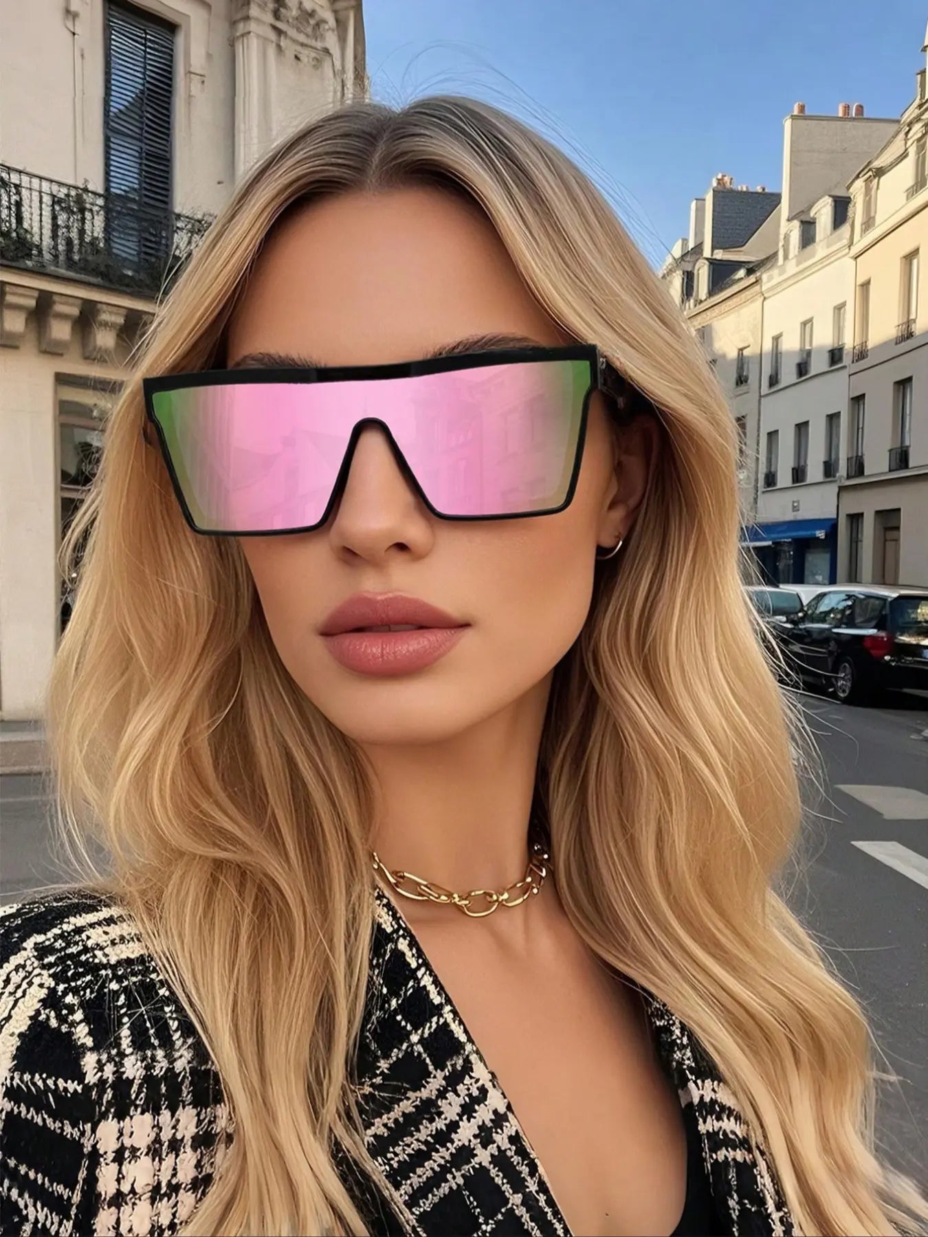Unisex Fashionable Flat Top Sunglasses