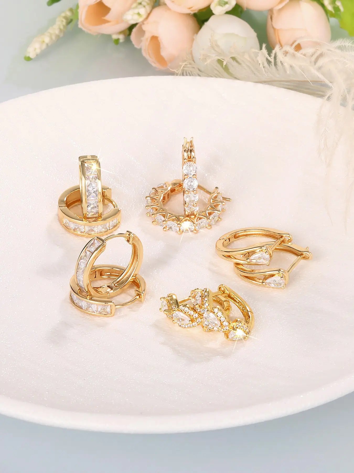 Butterfly and Heart Design Hoop Earrings