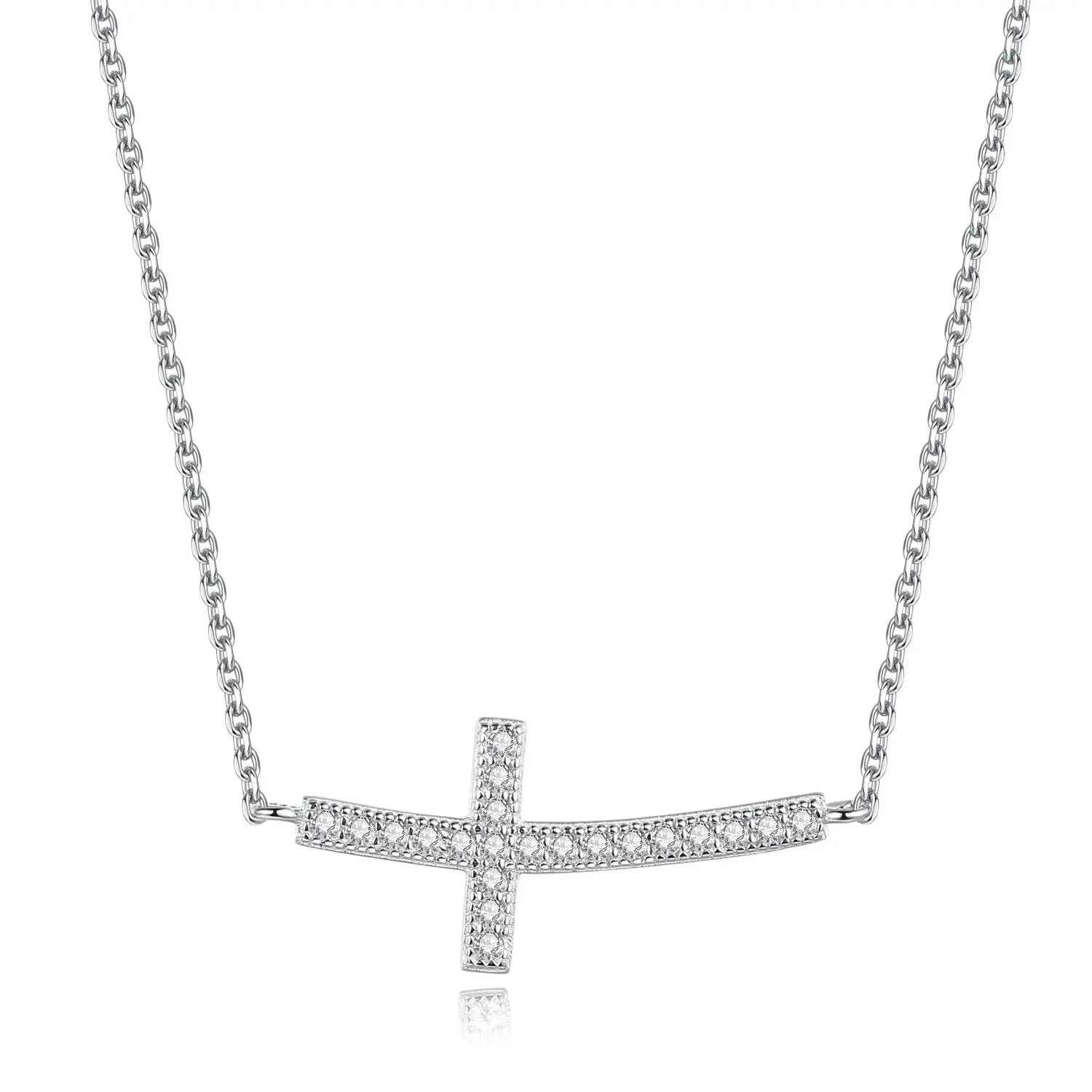 Lavishe Sideways Cross Necklace