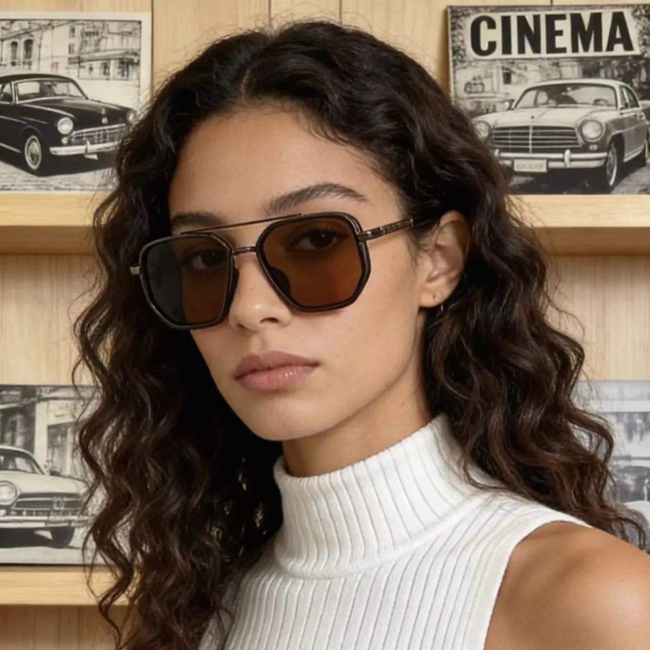 Geometric Double-Beam Sunglasses