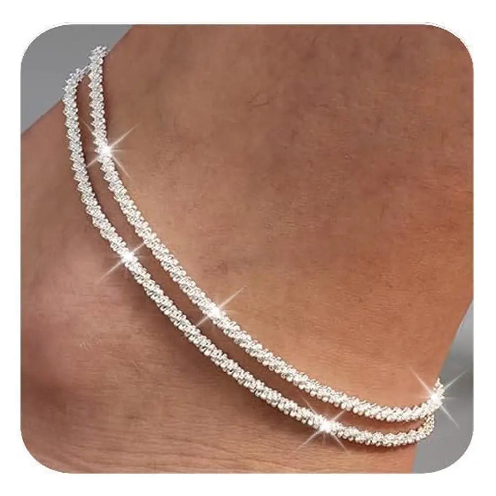 Elegant Layered Waterproof Anklet Set