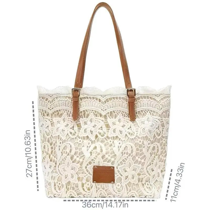 Vintage Lace Kiss Lock Shoulder Bag