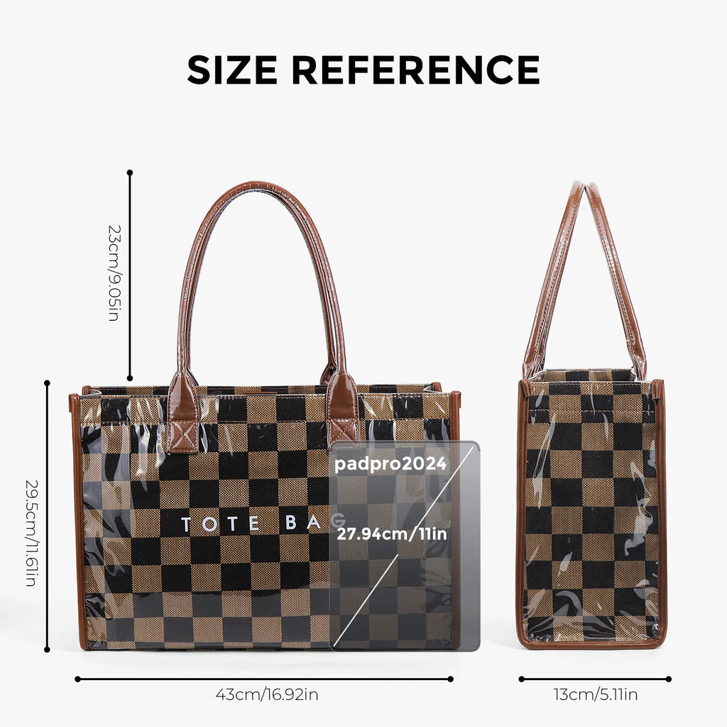 Vintage Checkerboard Tote Bag
