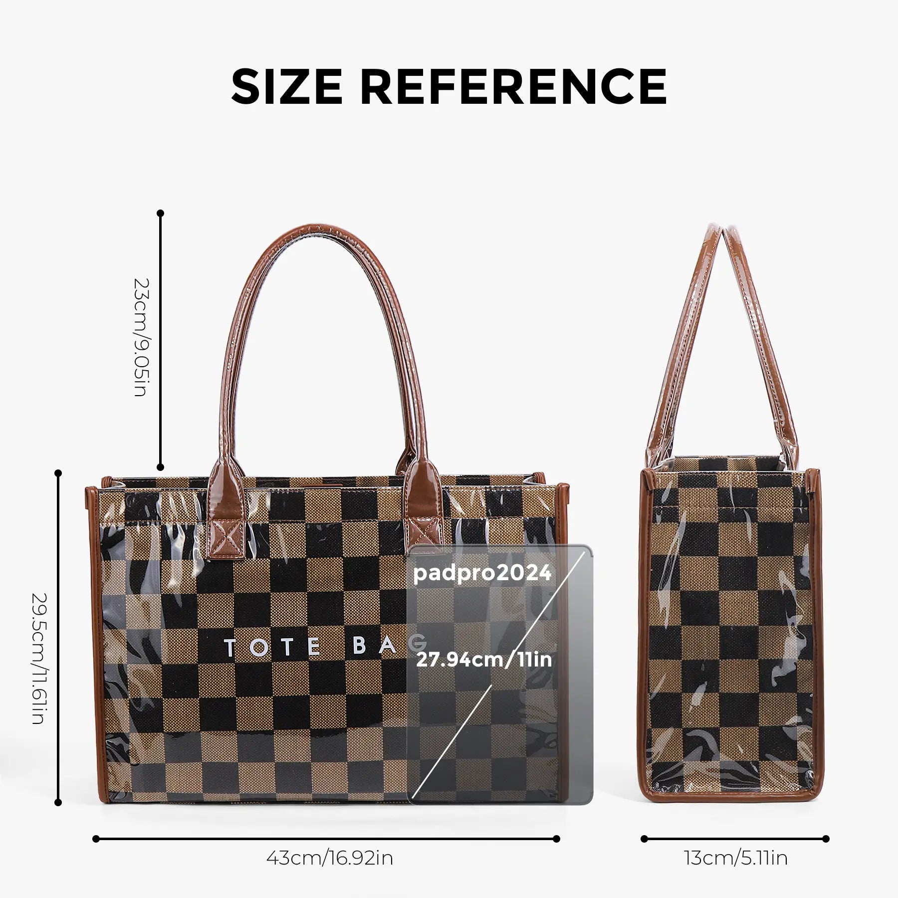Vintage Checkerboard Tote Bag