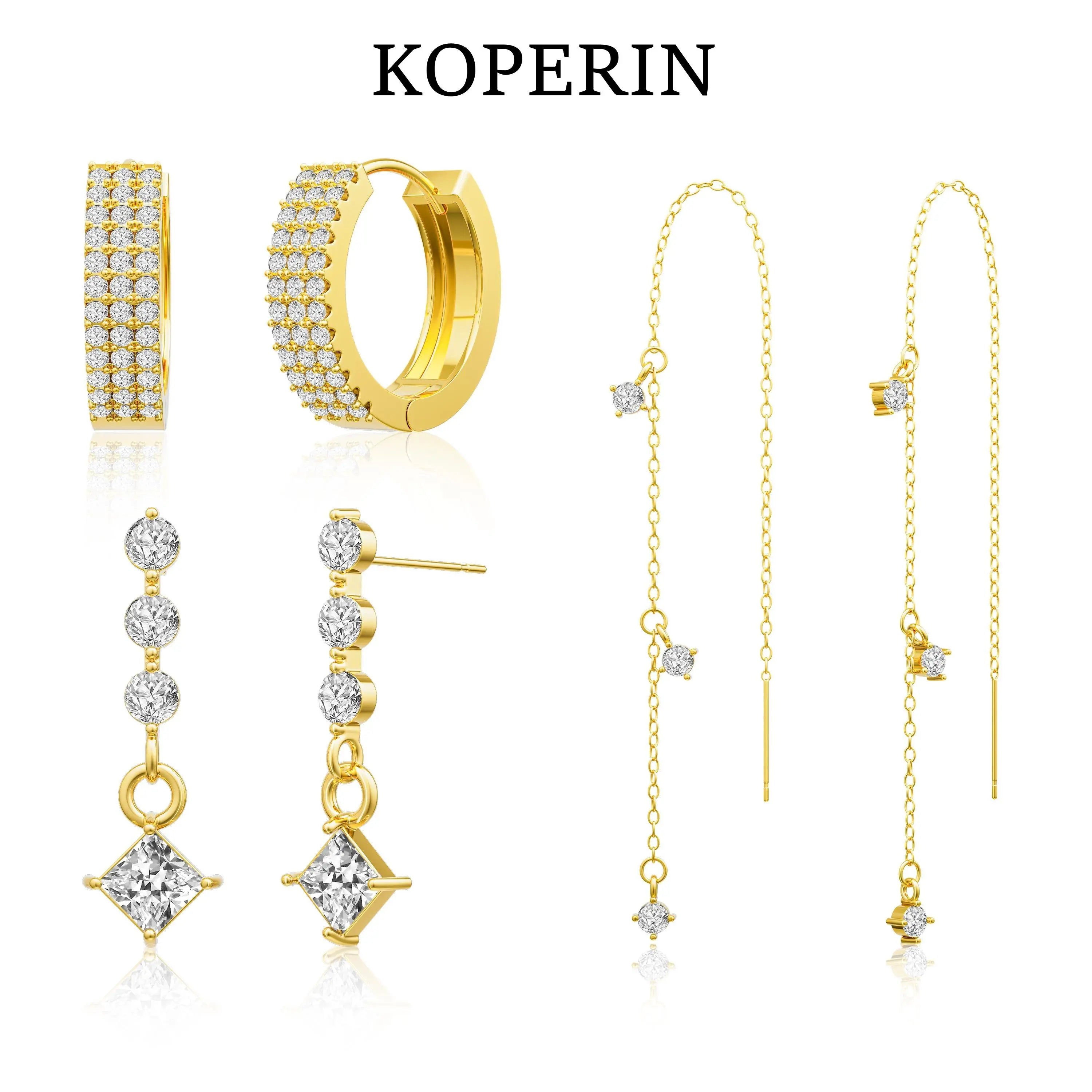 3-Layer Chain Dangle Earrings