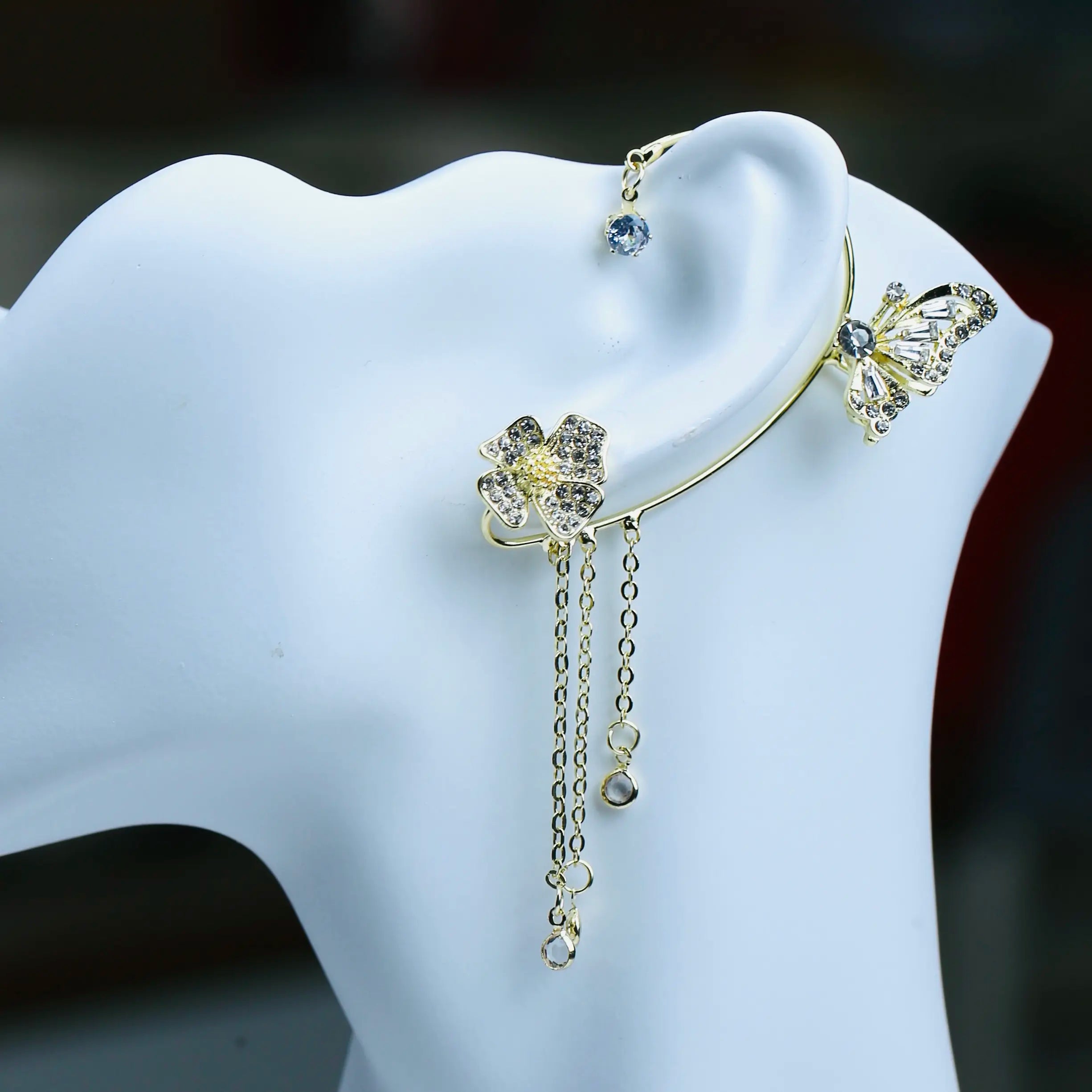 Butterfly Tassel Ear Cuffs