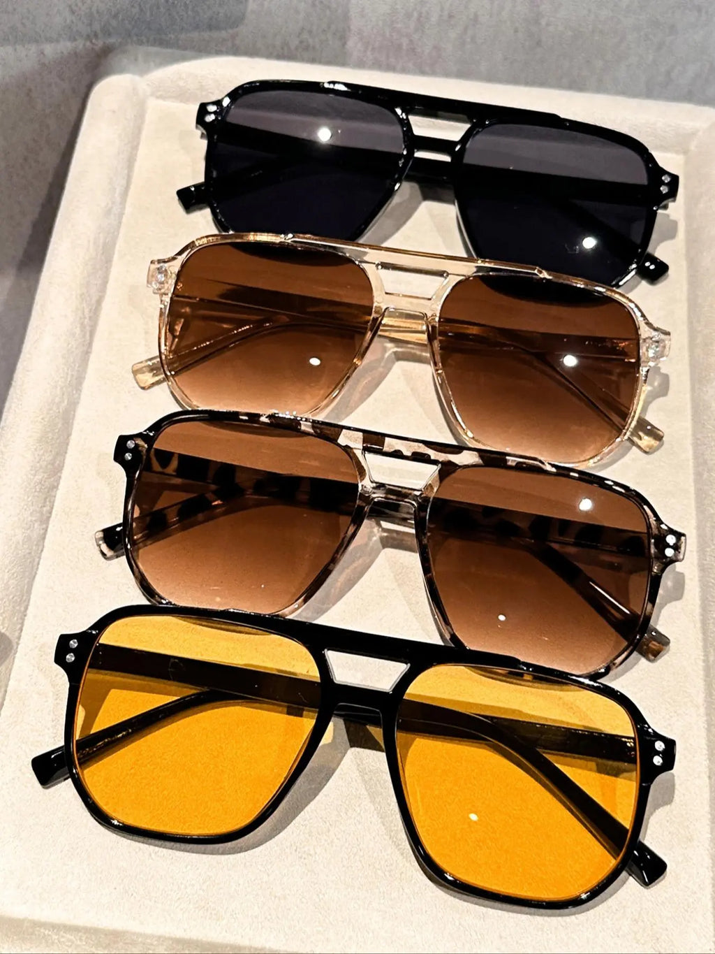 Unisex Retro Aviator Sunglasses Set