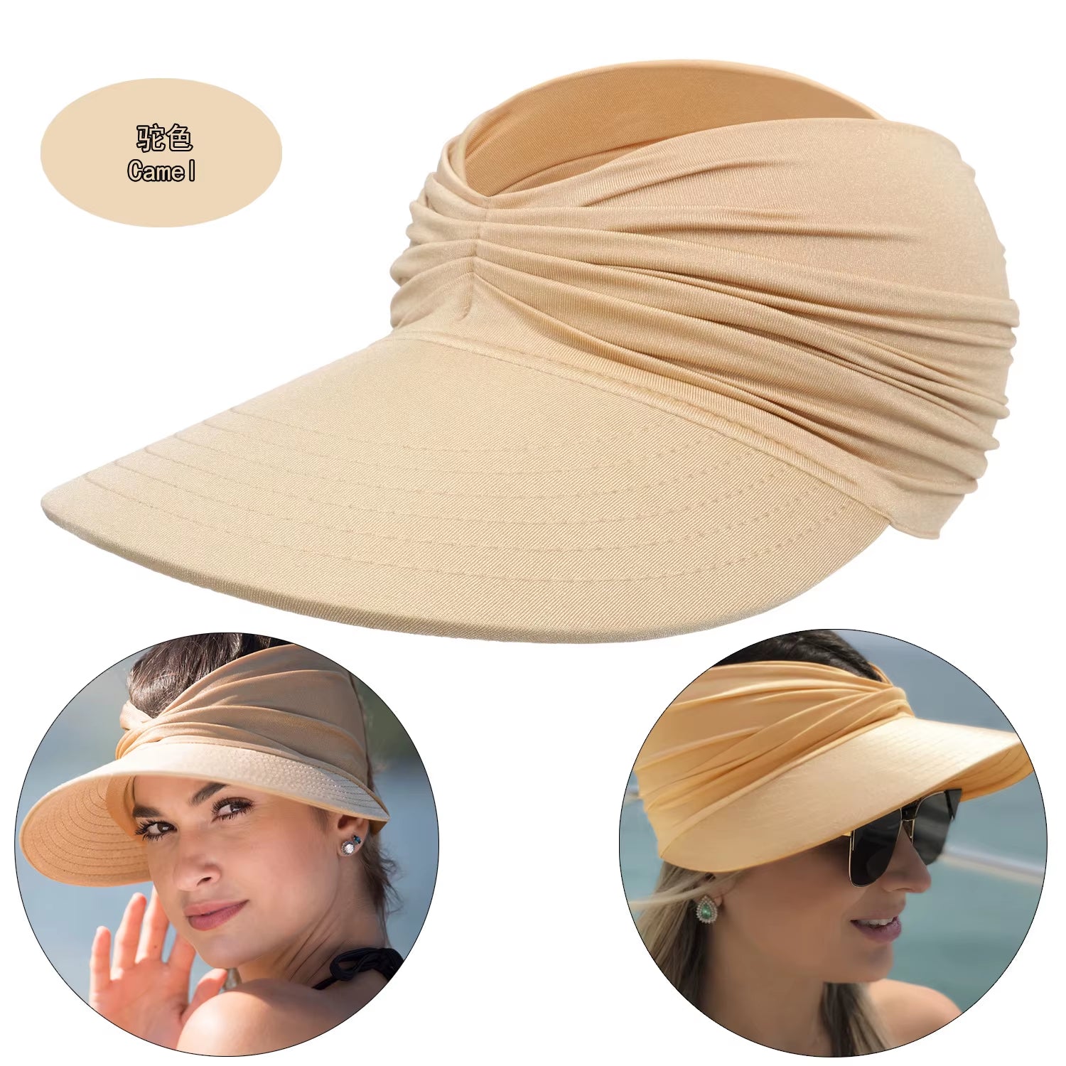 Women's Beach Sun Hat with Hollow Top - UV50+ Sun Protection