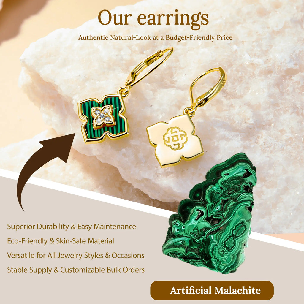 Four-Leaf Clover Diamond-Encrusted Drop Earrings