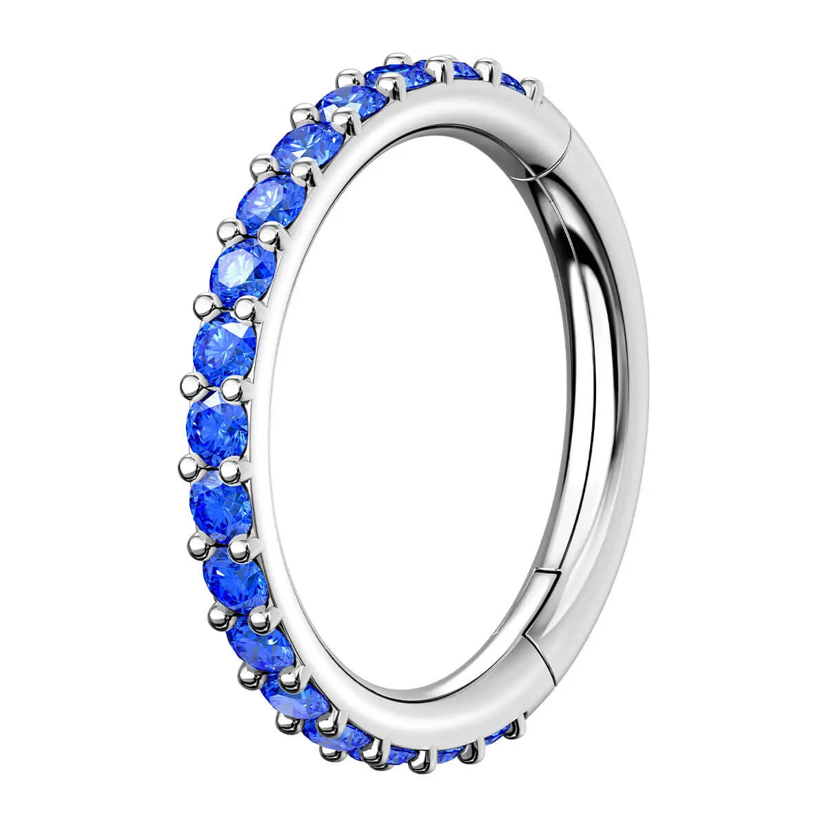 Oufer 20G Hinged Segment Micro Gem Nose Hoop Ring - 316L Stainless Steel Gift Option