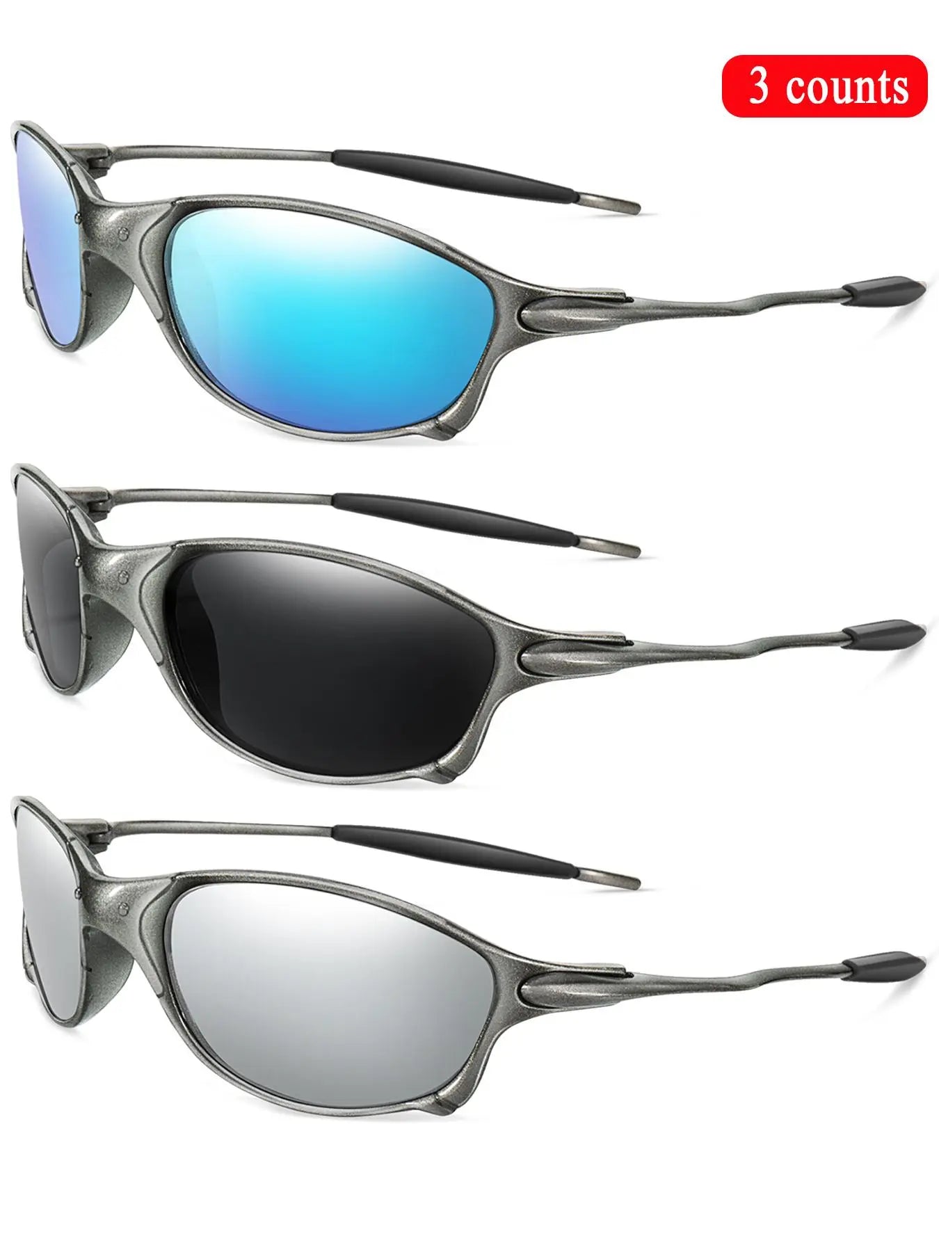Unisex Vintage Oval Frame Sunglasses Set - 5 Pairs