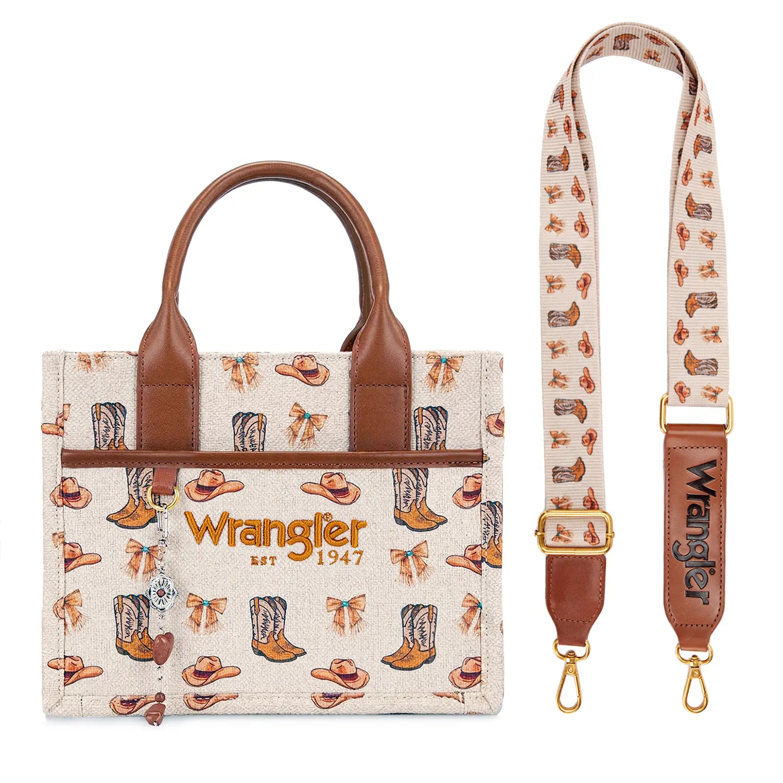 Wrangler Cowboy Boot Print Tote Bag