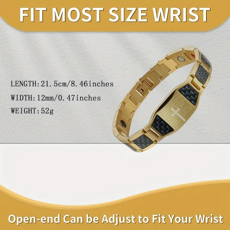 Men's Stainless Steel Cross Magnetic Bracelet