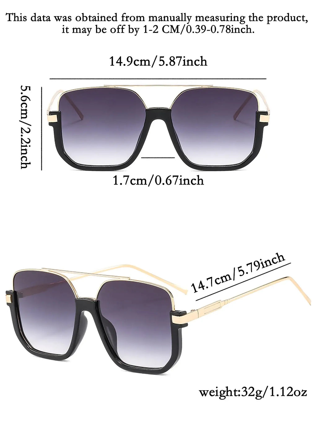 Unisex Aviator Sunglasses with Tinted Lenses