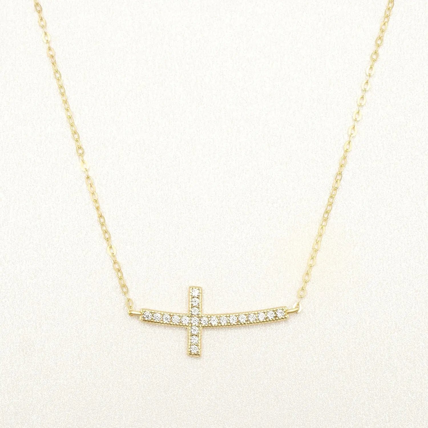 Lavishe Sideways Cross Necklace