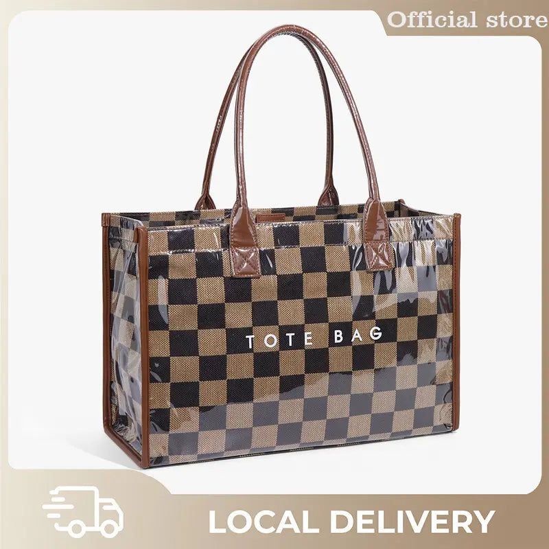 Vintage Checkerboard Tote Bag