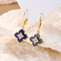 Four-Leaf Clover Diamond-Encrusted Drop Earrings