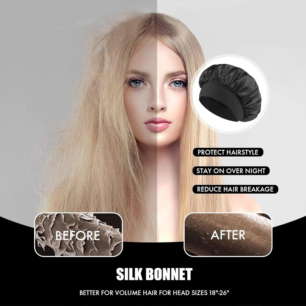 Satin Sleep Cap for Men and Women, Adjustable