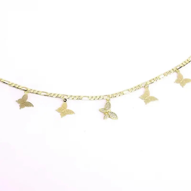Gold Plated Butterfly Ankle Bracelet