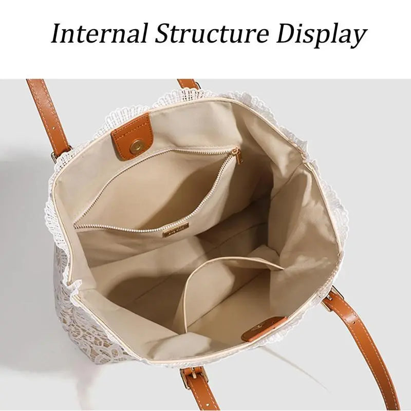 Vintage Lace Kiss Lock Shoulder Bag