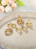 Butterfly and Heart Design Hoop Earrings