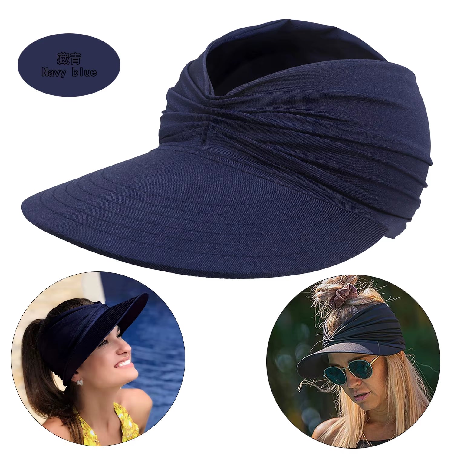 Women's Beach Sun Hat with Hollow Top - UV50+ Sun Protection