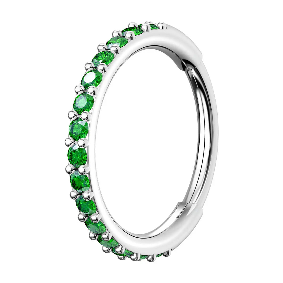 Oufer 20G Hinged Segment Micro Gem Nose Hoop Ring - 316L Stainless Steel Gift Option