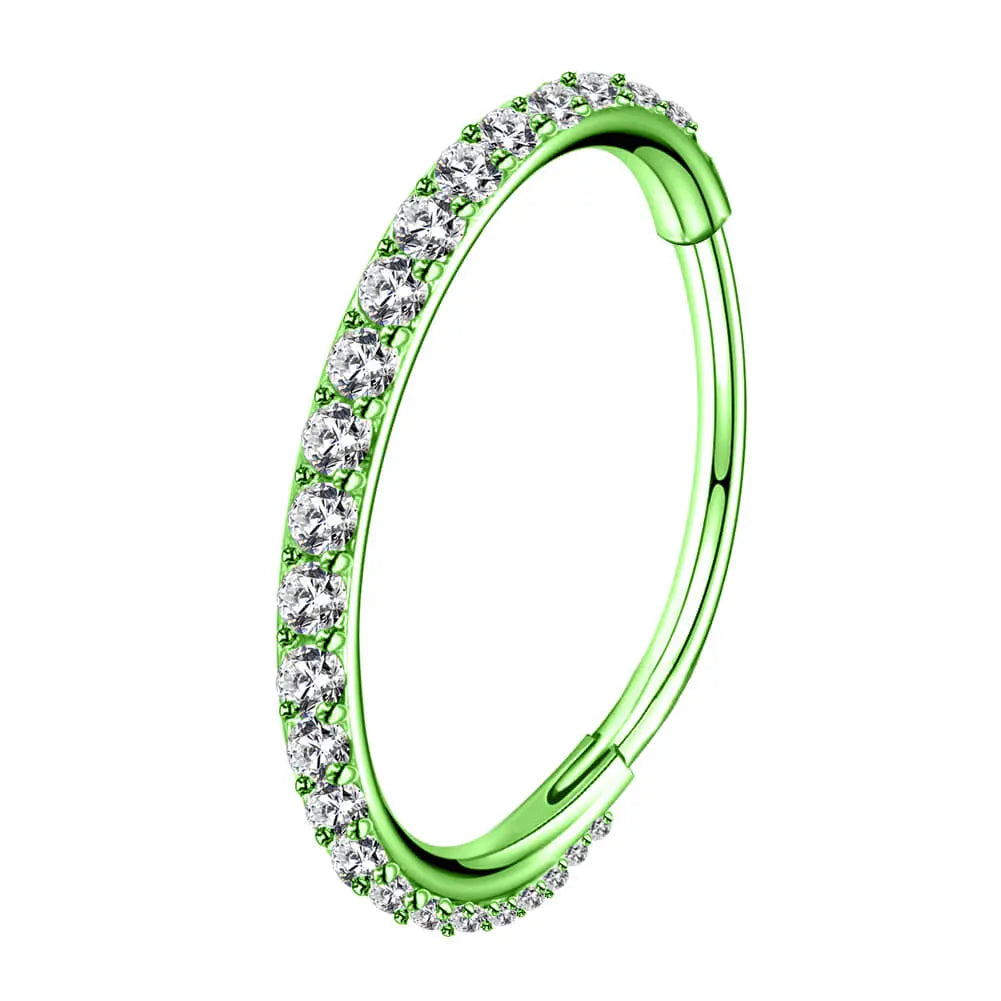 Oufer 20G Hinged Segment Micro Gem Nose Hoop Ring - 316L Stainless Steel Gift Option