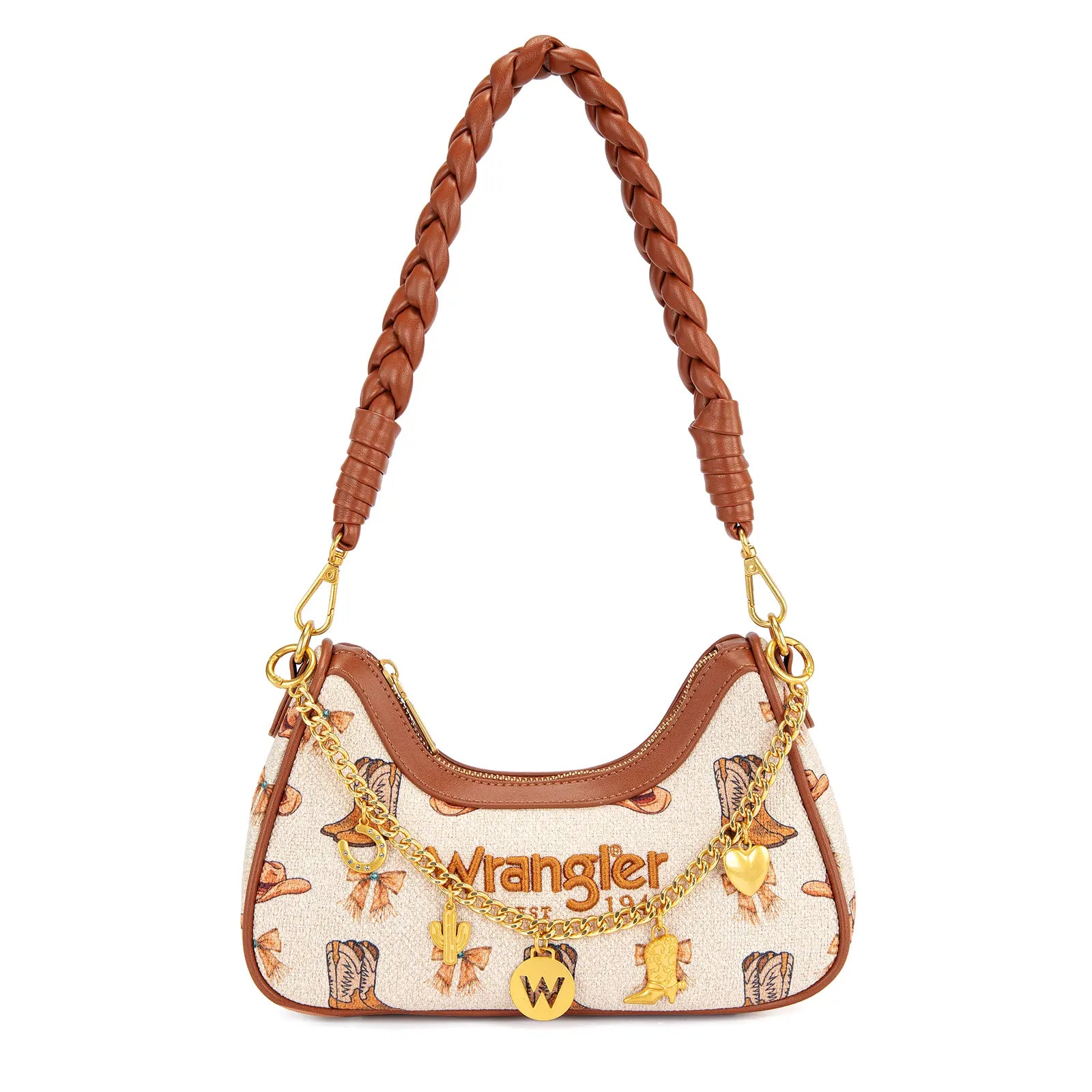 Wrangler Women's Boot Print Shoulder Bag with Chain Strap