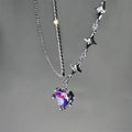 Elegant Golden Twist Heart and Star Necklace with Pink Pendant - Marlu Jewelry Collection