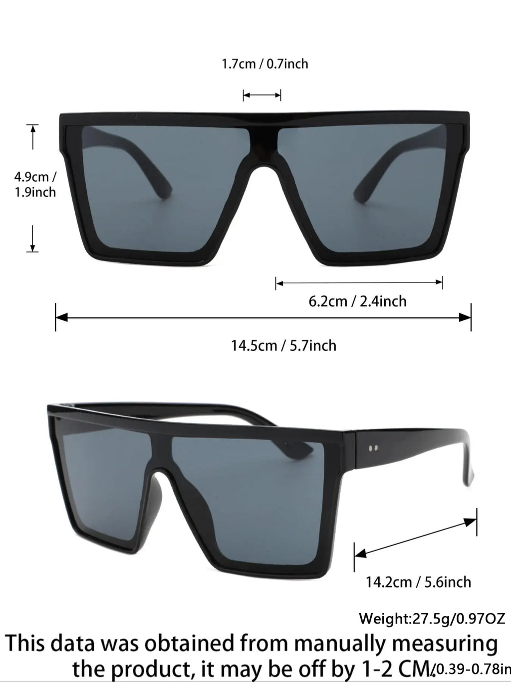 Unisex Fashionable Flat Top Sunglasses