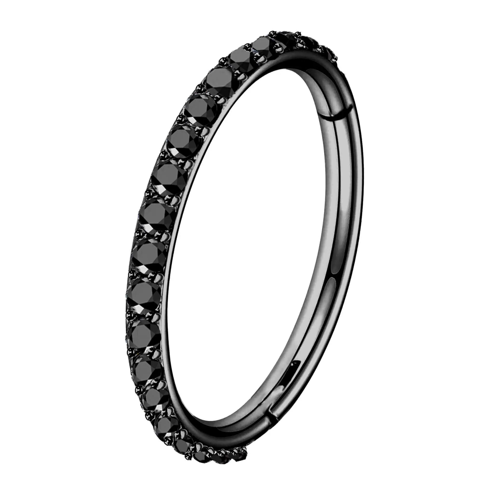 Oufer 20G Hinged Segment Micro Gem Nose Hoop Ring - 316L Stainless Steel Gift Option