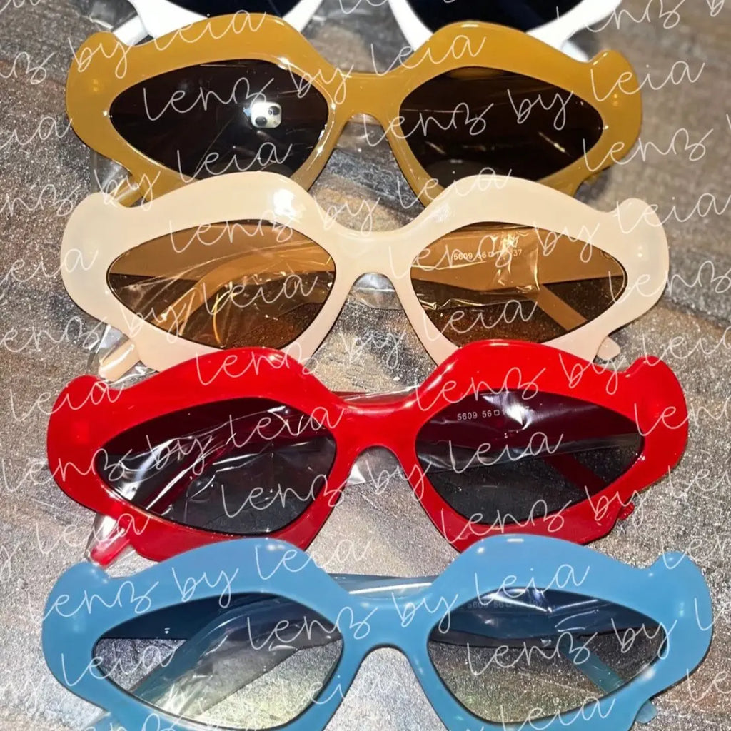 Wavy Geometric Design Women's Retro Fashion Sunglasses