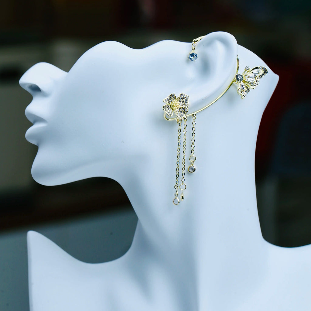 Butterfly Tassel Ear Cuffs