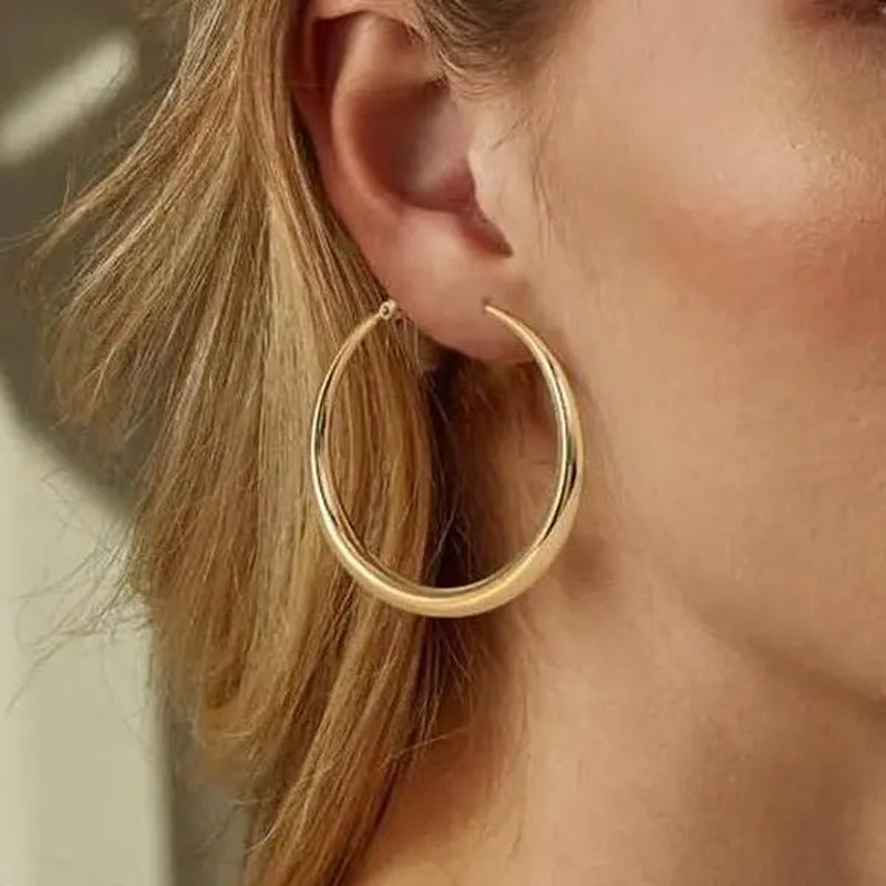 Stainless Steel Gold and Silver Hoop Earrings Set