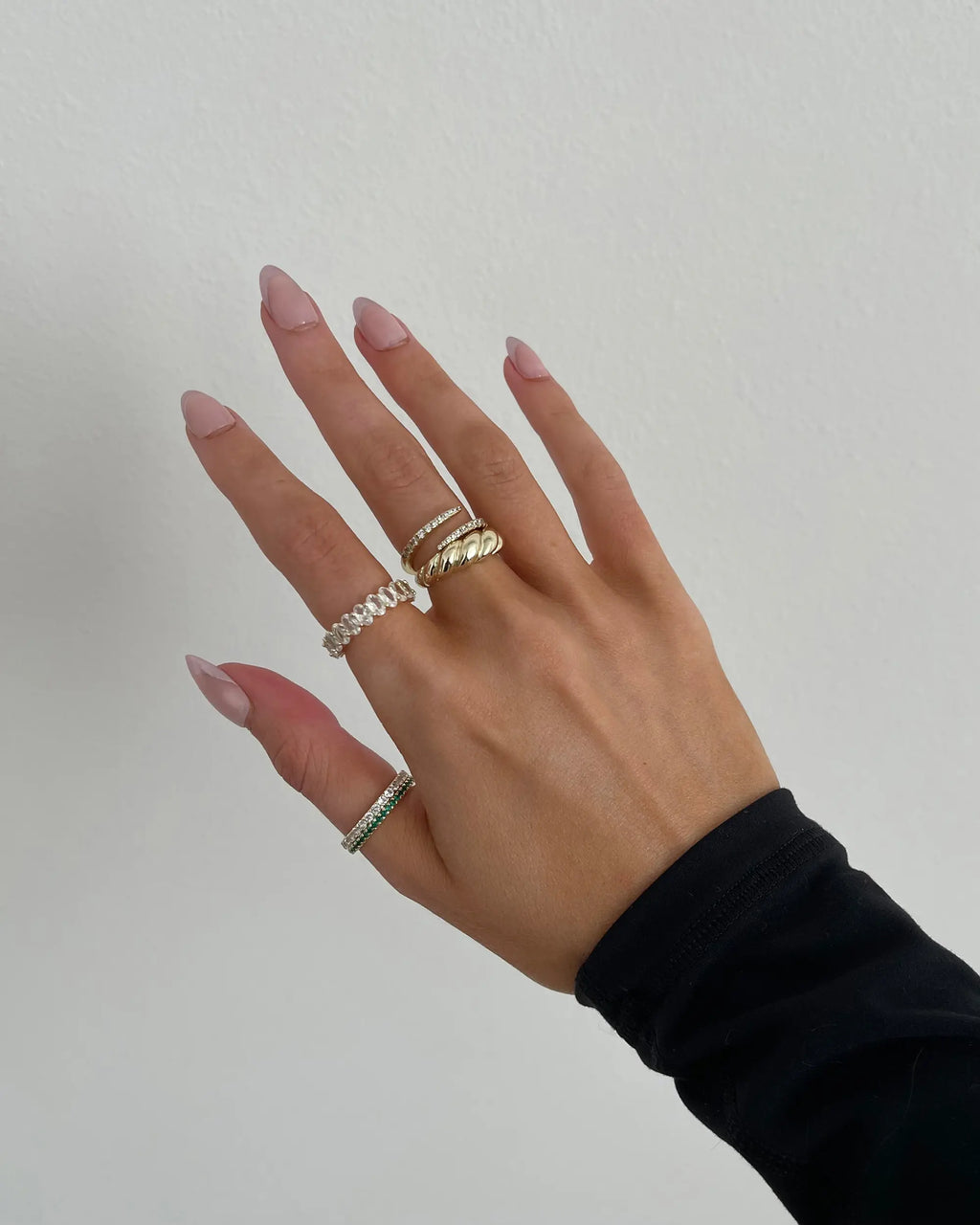 PAVOI 14K Gold Plated Eternity Ring with Oval 5A & 6A Cubic Zirconia - Stackable Love Ring for Women - Elegant Wedding Band Available in Sizes 5 to 10