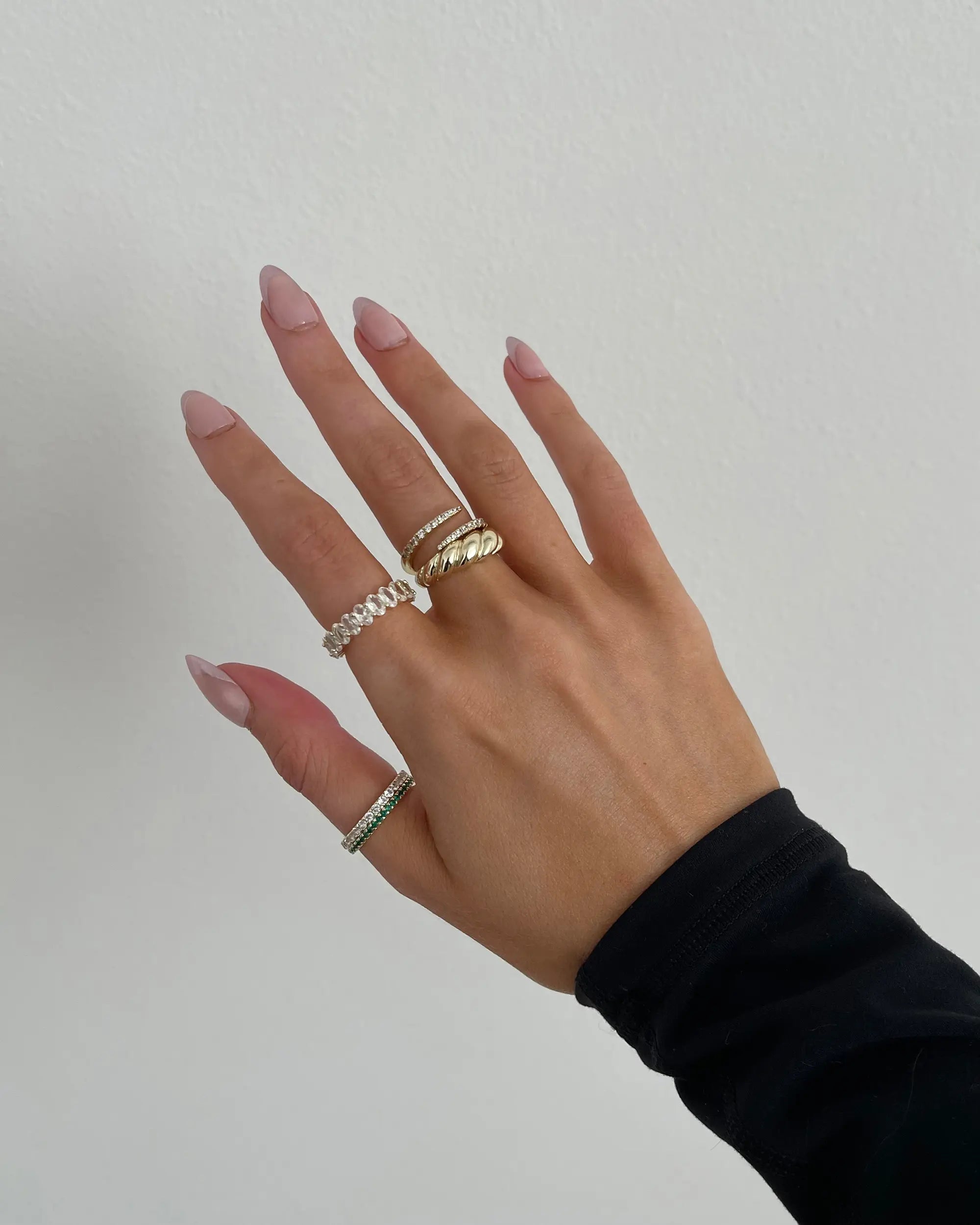 PAVOI 14K Gold Plated Eternity Ring with Oval 5A & 6A Cubic Zirconia - Stackable Love Ring for Women - Elegant Wedding Band Available in Sizes 5 to 10