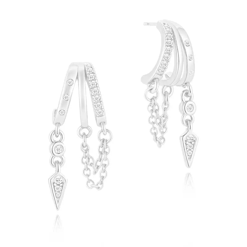 Gania Women's Gold Triple Huggies Earrings