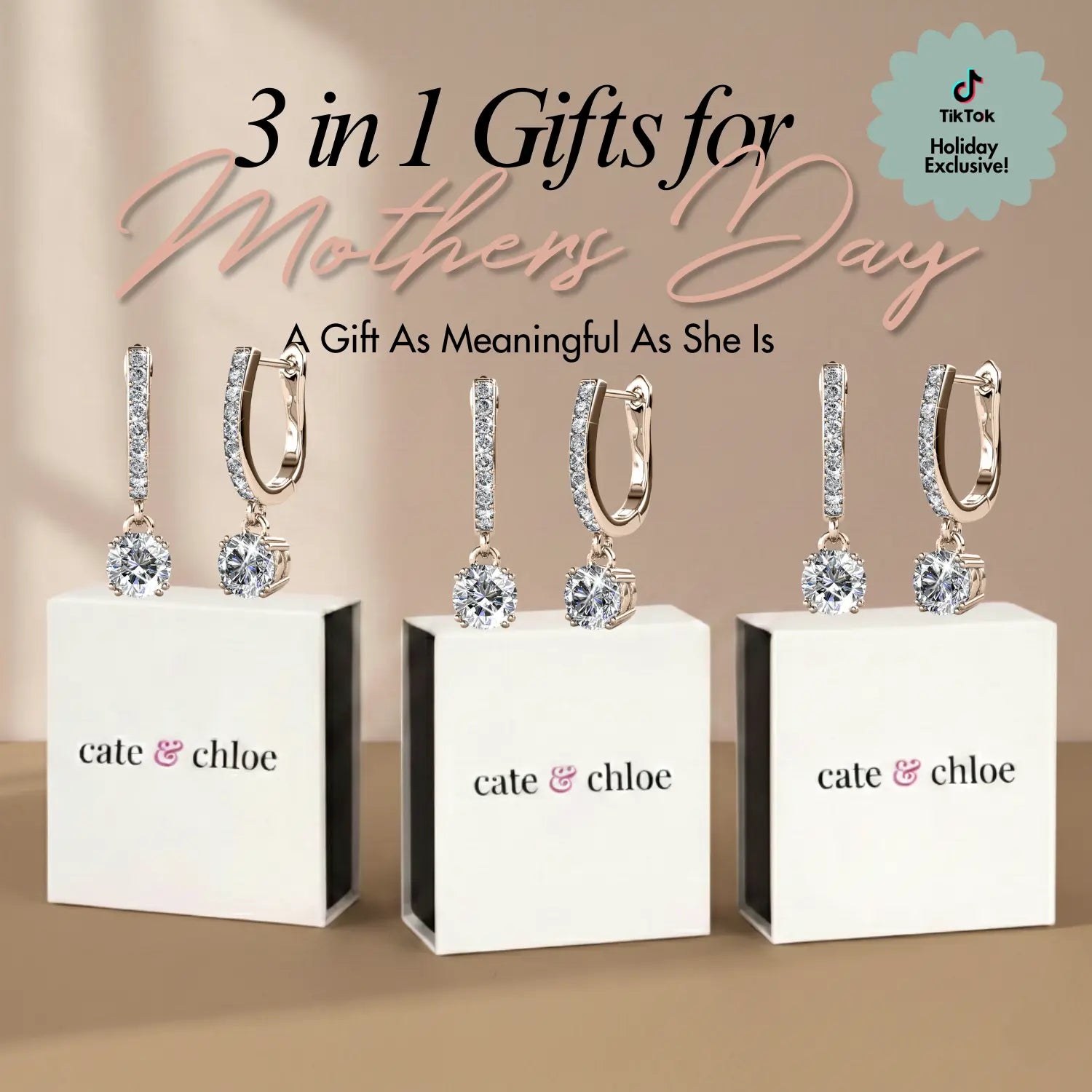 Mckenzie 18K White Gold Plated Drop Earrings