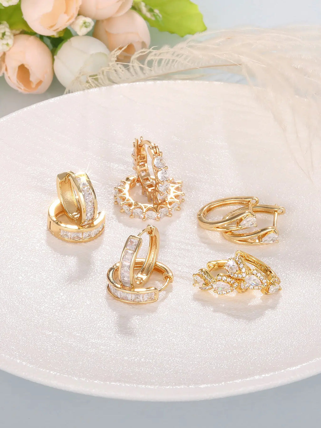 Butterfly and Heart Design Hoop Earrings