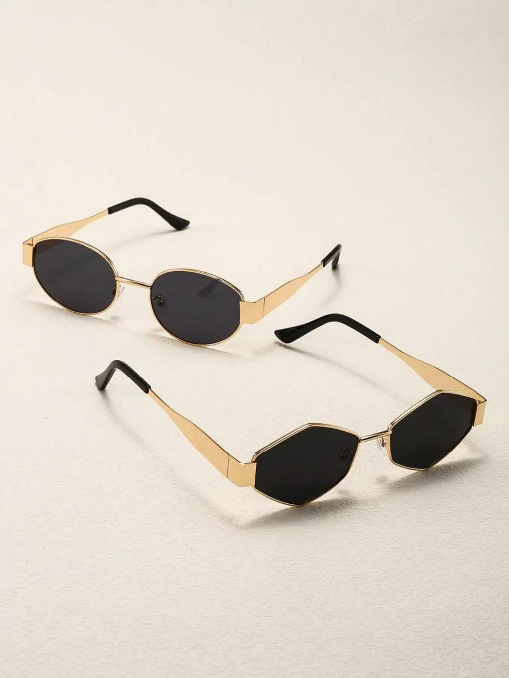 Stylish Metal Frame Oval Sunglasses
