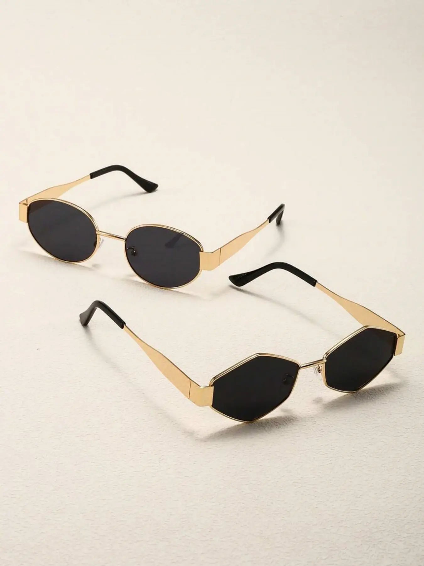 Stylish Metal Frame Oval Sunglasses