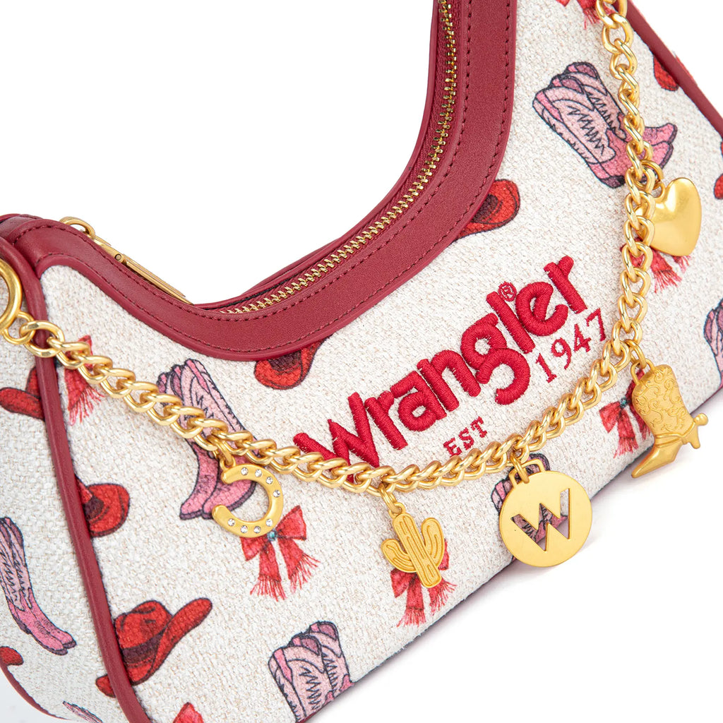 Wrangler Women's Boot Print Shoulder Bag with Chain Strap