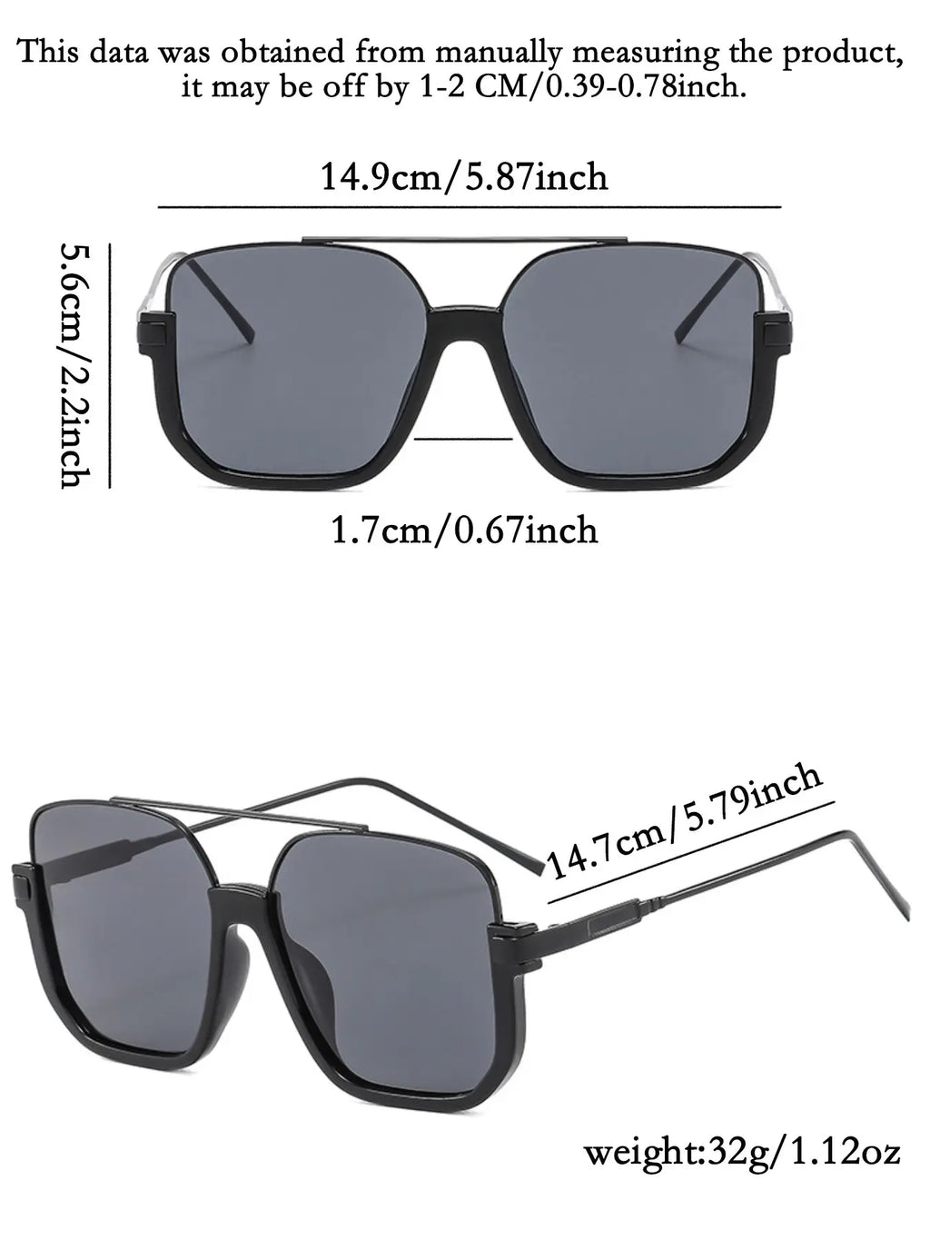 Unisex Aviator Sunglasses with Tinted Lenses